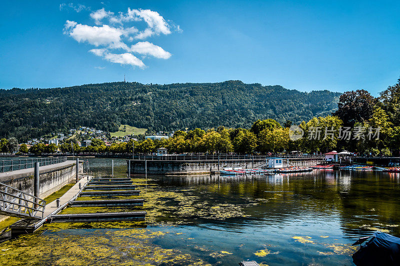 奥地利Bregenz Bodensee的小船码头